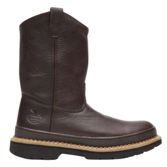 Georgia® Giant Wellington Pull-on work boot Soggy Brown Leather Men’s Size 12 M - Picture 9 of 16